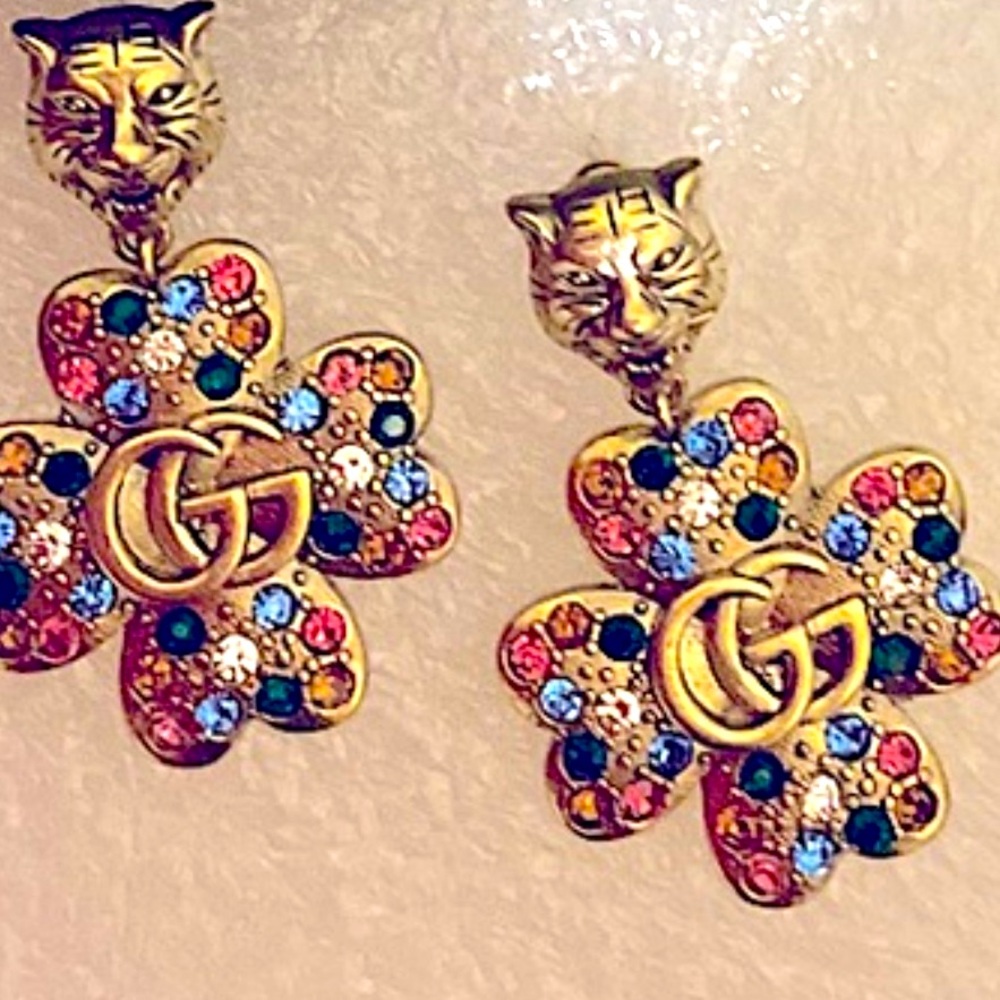 Gucci Feline Head  Earrings Authentic - Picture 6 of 16